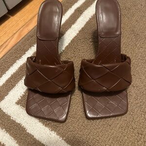 Brown Quilted Women's Sandals